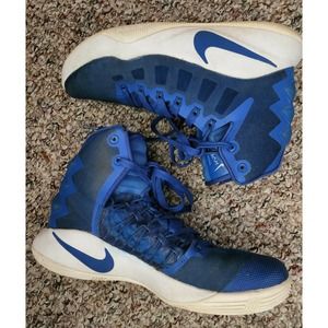 NIKE hyperdunk HI-TOP Sz. 8 running shoes 524875-400 NAVY BLUE